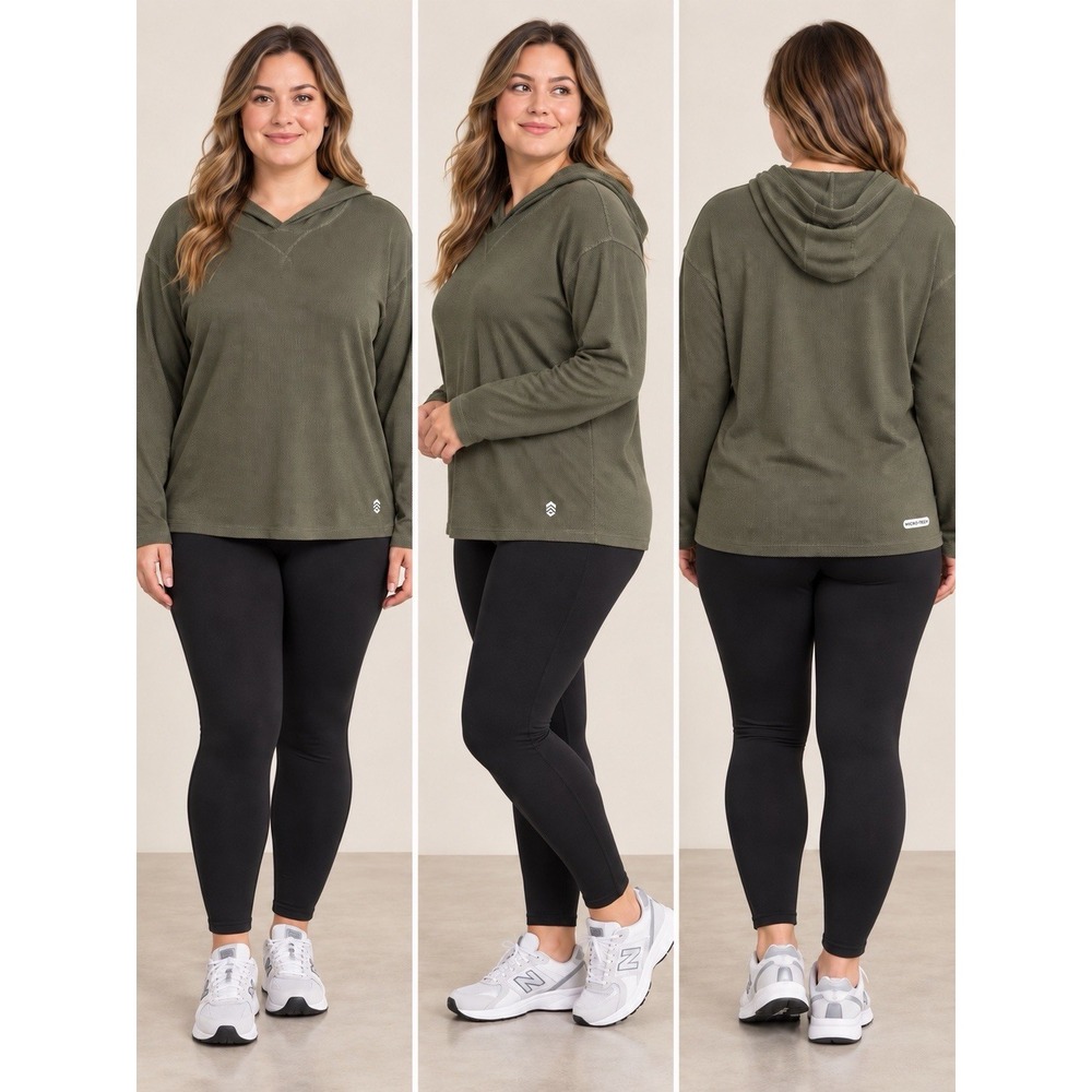 Free Country Women's XL Olive Green Micro-Tech Hooded Top Gorpcore